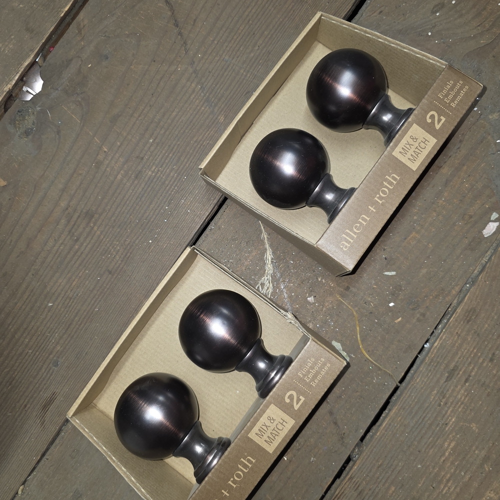 Allen + Roth Bronze Curtain Rod Finials
